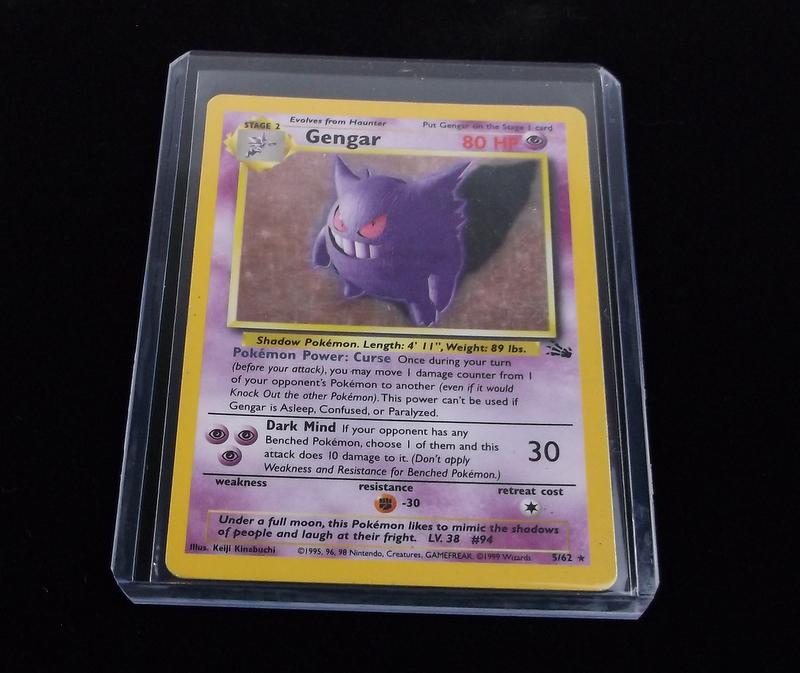 Vintage 1999 Pokemon Gengar Rare Holo Card: A Vintage Pokemon Original Card in Top Loader and penny sleeve