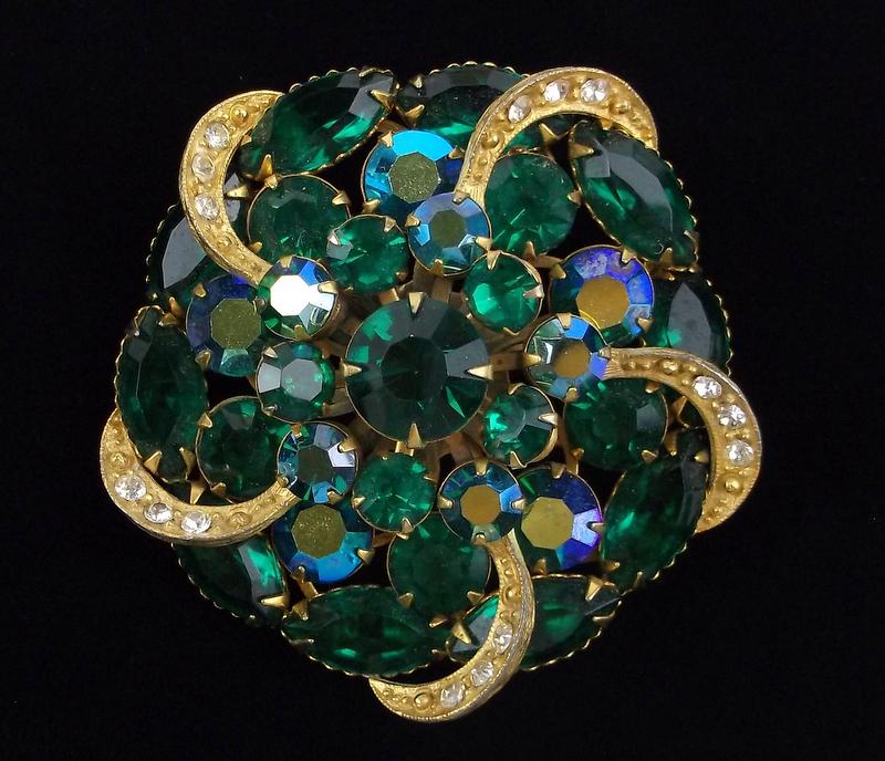 Mint Vintage 1950s Designer Rhinestone Brooch Dazzling (1 of 4)