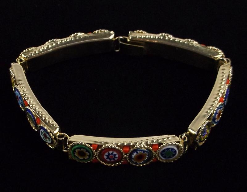 Stunning Vintage 1950s Mosaic Bracelet 7.5" (1 of 3)