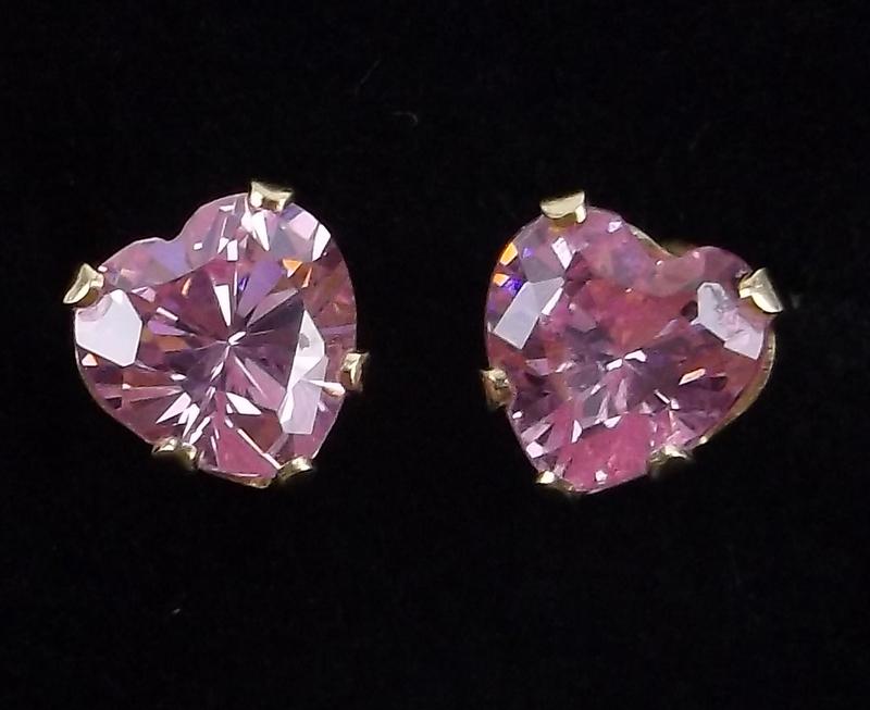 Mint 14kt Gold 2ct Pink Tourmaline Stud Earrings (1 of 2)