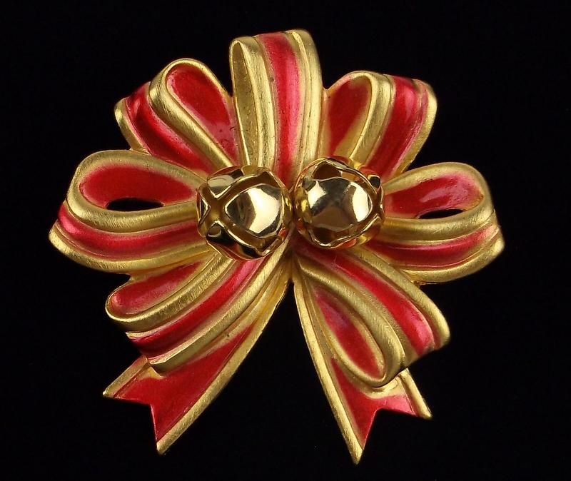 Mint Vintage Enameled Bells Christmas Brooch (1 of 3)
