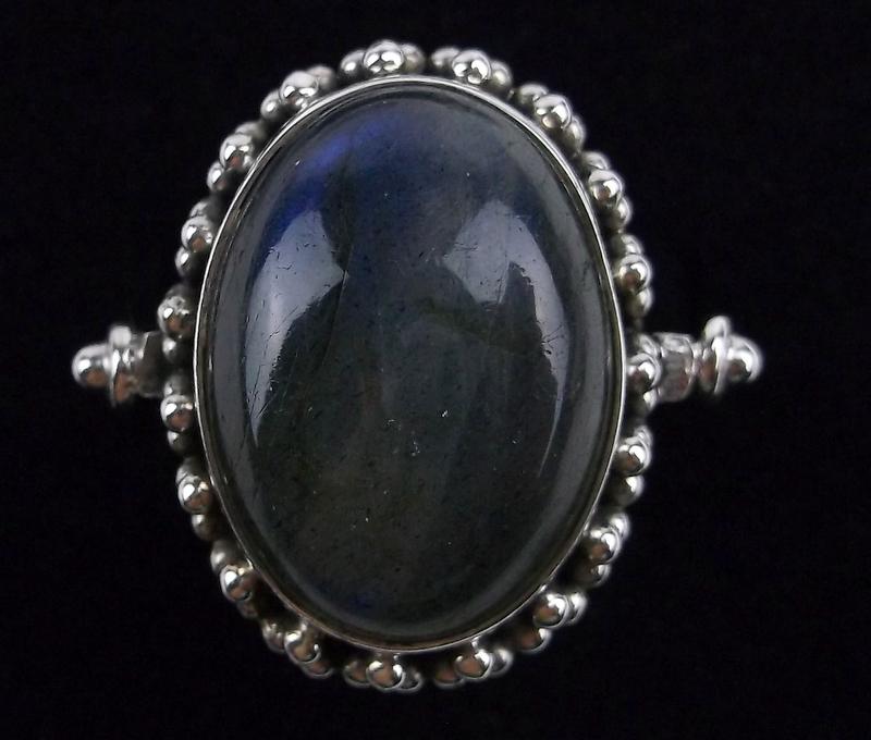 Mint Vintage Bali Sterling Silver Labradorite Ring 7.5 (1 of 3)