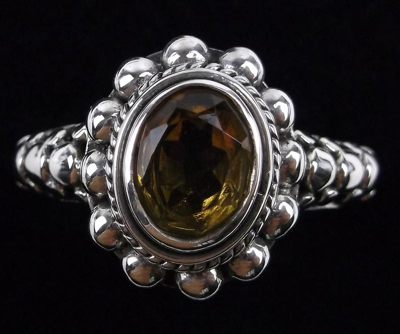 New Heavy Thick Designer Sterling Silver Citrine Ring 10 (1 of 3)
