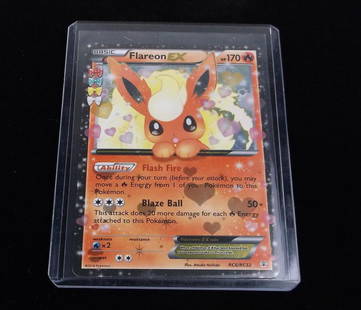 2016 Pokemon Flareon EX Ultra Rare UNPLAYED: A Vintage Pokemon Original Card in Top Loader and penny sleeve