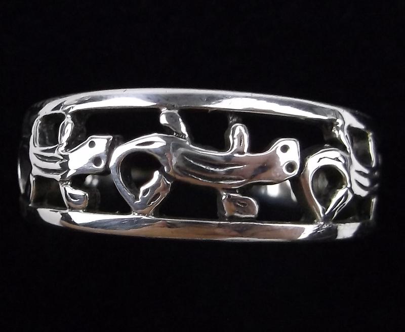 Stunning Vintage Sterling Silver 3 Lizard Ring 9 (1 of 2)