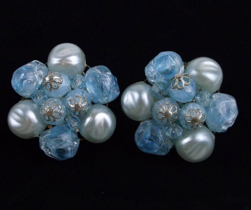 Mint Vintage 1950s W Germany Lucite Earrings: Mint Condition, In Like New Condition, Perfect