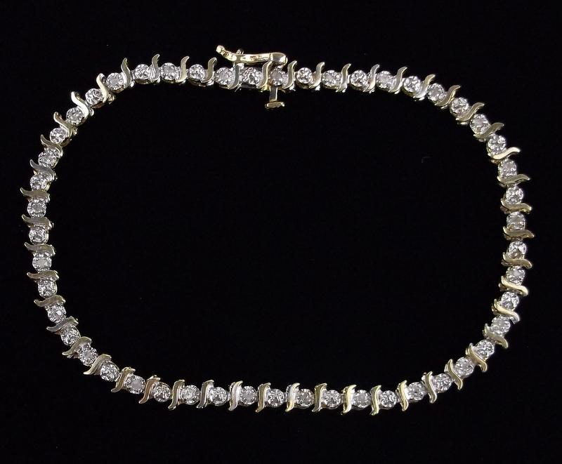 Mint 10kt Gold Diamond Tennis Bracelet 7.25" (1 of 4)