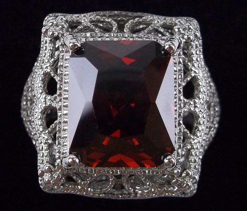 New Vintage Art Deco Style Garnet Ring Size 7 (1 of 5)