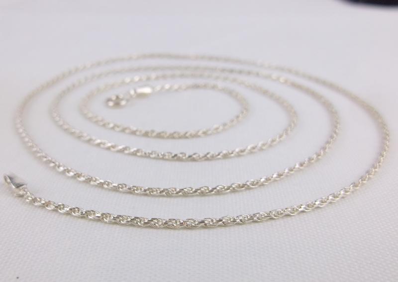 Mint Vintage Sterling Silver Rope Chain Necklace 30" (1 of 2)
