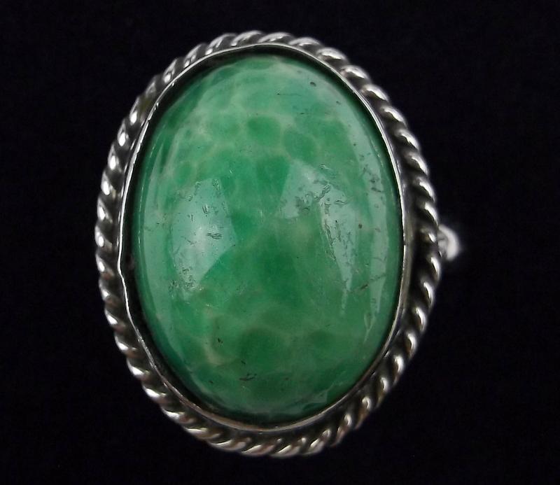 Mint 1960s Navajo Sterling Silver Dragons Egg Ring 7 (1 of 3)