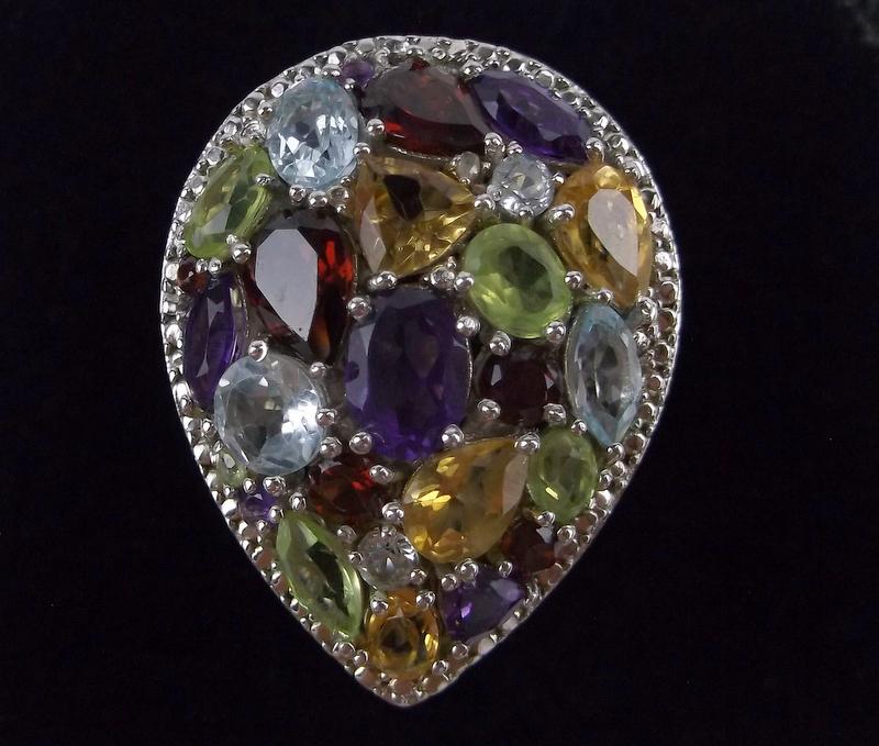 New Huge Designer Sterling 14kt Gemstone Ring 8 (1 of 4)