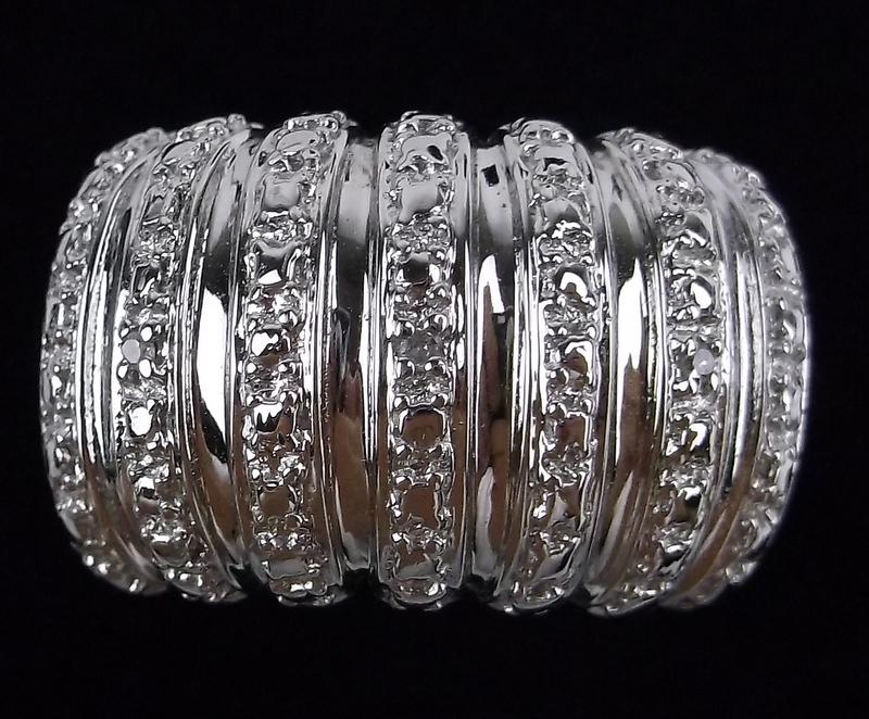 New Big Sterling Silver Designer Diamond Ring 10 (1 of 4)