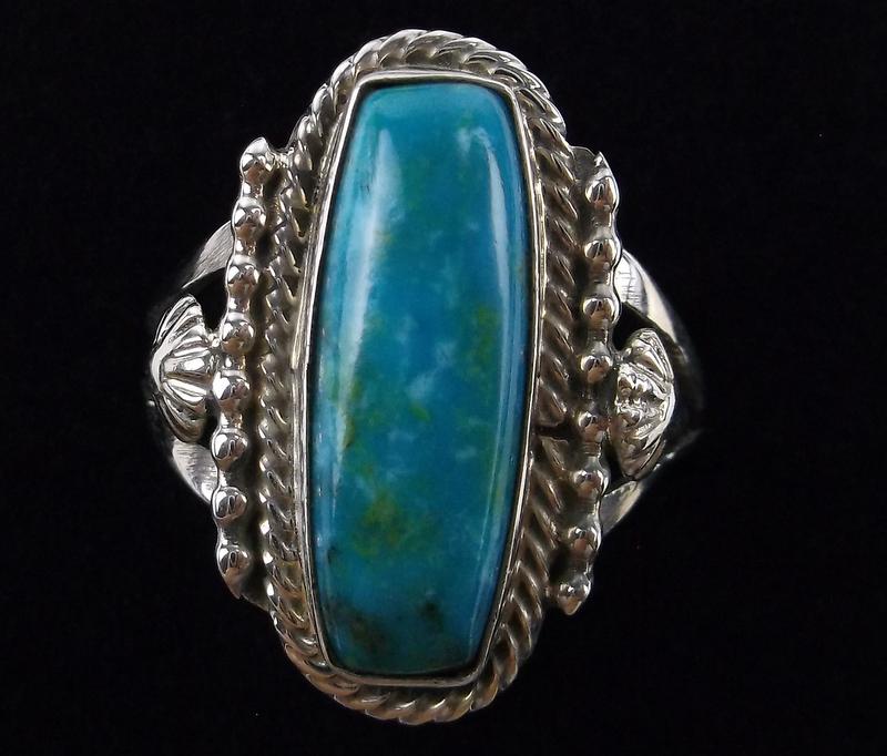 Navajo Bobby Platero Sterling Silver Turquoise Ring 10 (1 of 3)