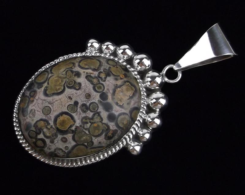 Huge Mint Heavy Taxco Sterling Picture Jasper Pendant (1 of 4)