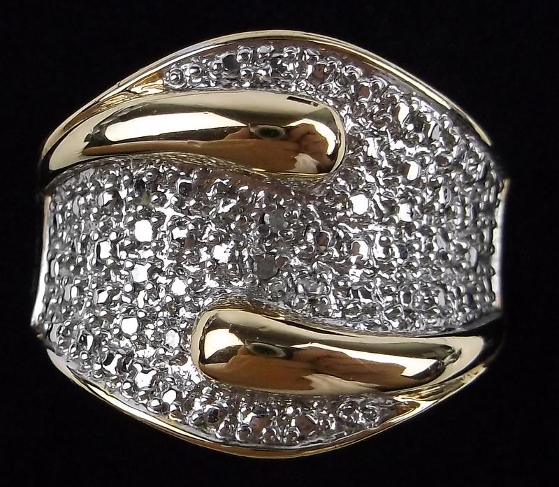 New Gold Over Sterling Designer Diamond Ring 10 (1 of 2)