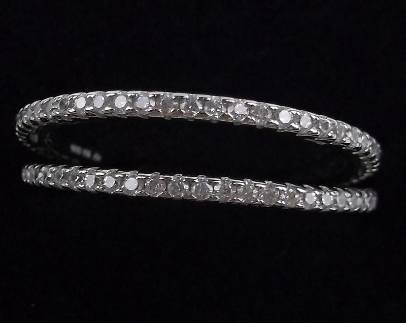 2 New Sterling Silver White Stone Stacker Rings 8: Solid Sterling Silver Guaranteed, in Brand New Never Worn Condition.