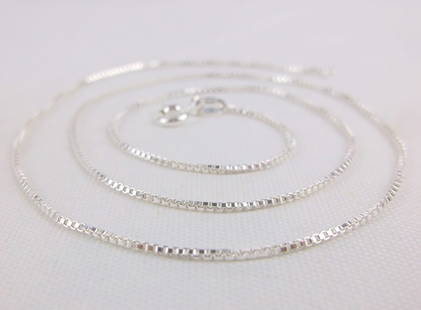 New Sterling Silver Box Chain Necklace 18": Solid Sterling Silver Guaranteed, in Brand New Never Worn Condition.