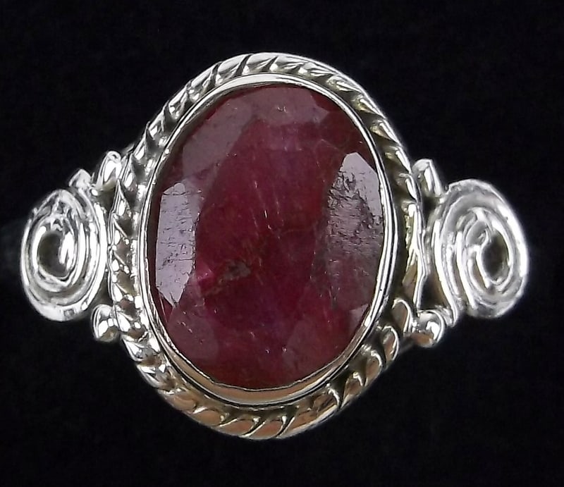 New Sterling Silver 2ct Ruby Ring Size 7 (1 of 3)