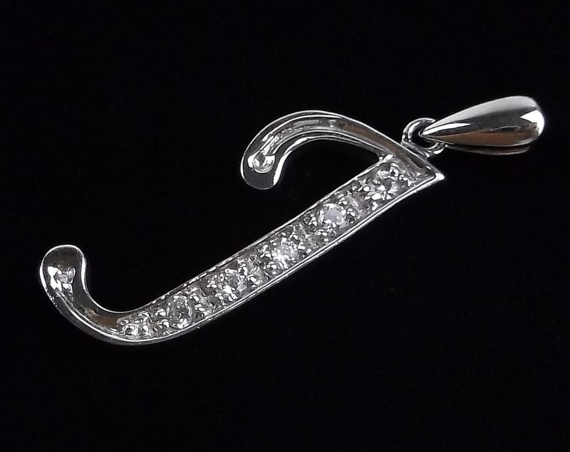 Mint Vintage Sterling Silver Initial J Pendant (1 of 2)