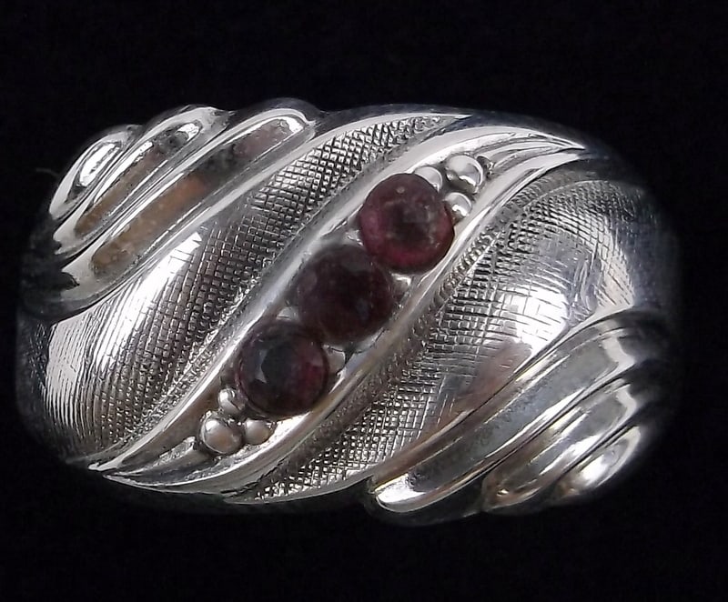 Mint Vint 1950s Crouse Co Sterling Silver Ruby Ring 8: Guaranteed Solid 925 Sterling Silver, in Excellent Condition