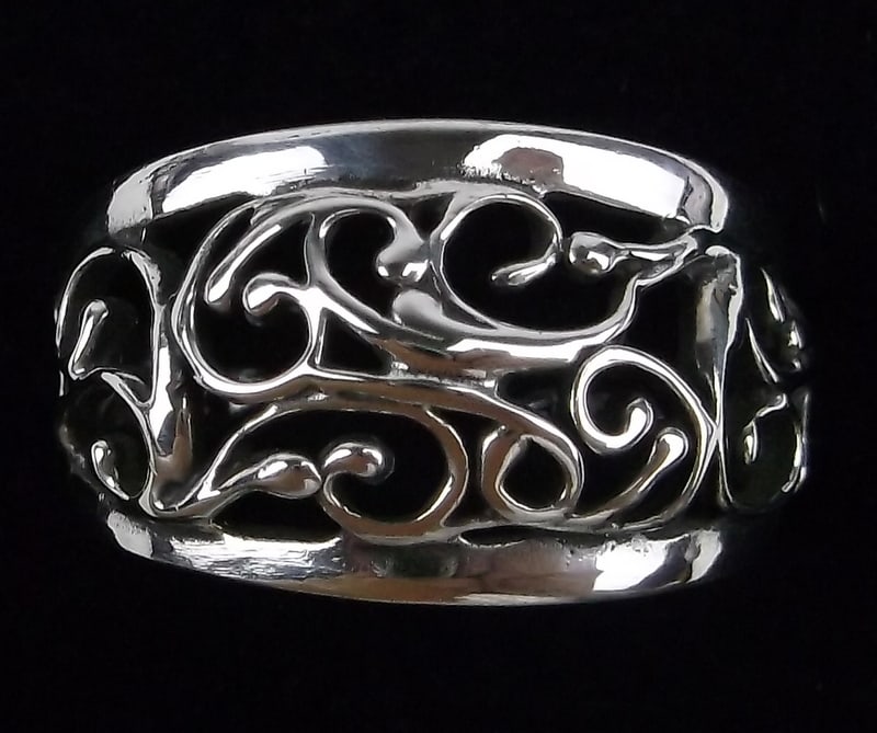 Mint Vintage Sterling Silver Ivy Design Ring 7.5 (1 of 3)