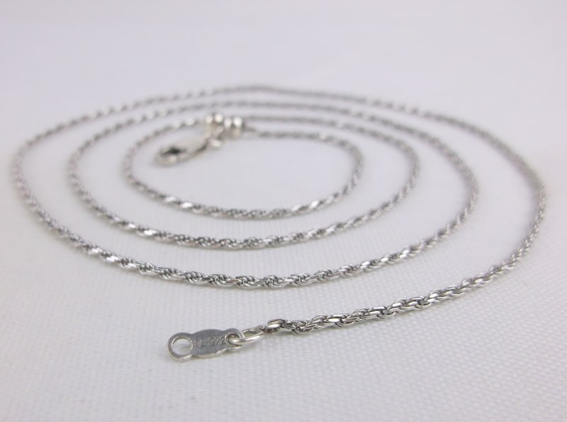 Mint Sterling Silver Rope Chain Necklace 24": Guaranteed Solid 925 Sterling Silver, in Excellent Condition