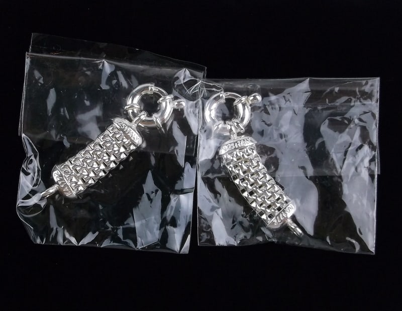 2 New Heavy Sterling Silver Bracelet Extenders Thick (1 of 3)