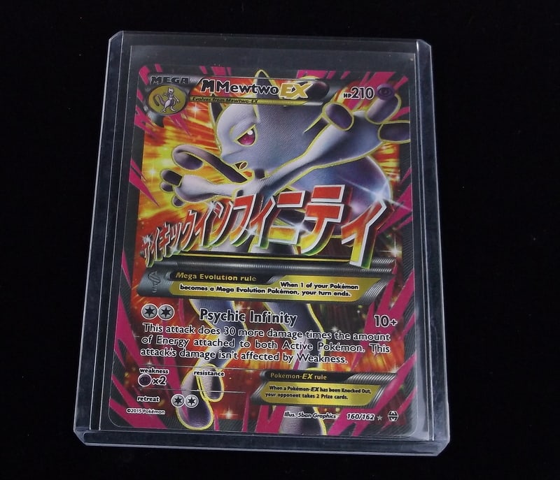 2015 Pokemon Mega Mewtwo Full Art EX Ultra Rare: A Vintage Pokemon Original Card in Top Loader and penny sleeve