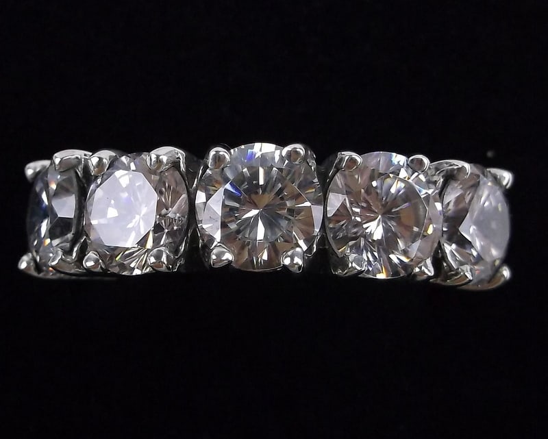 Mint Big Sterling Silver White Stone Cocktail Ring 8 (1 of 3)