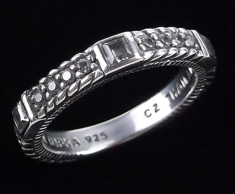 Mint Judith Ripka Sterling Silver White Stone Ring 7 (1 of 3)