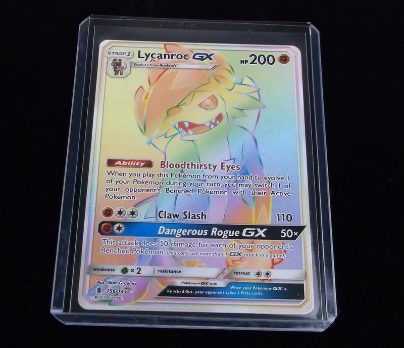 2017 Pokemon Lycanroc GX Full Art Secret Rare Unplayed Rain (1 of 2)