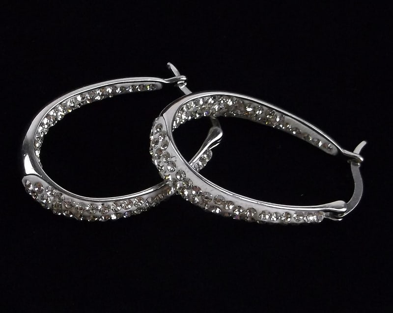 Mint Sterling Silver Crystal Drop Earrings (1 of 3)