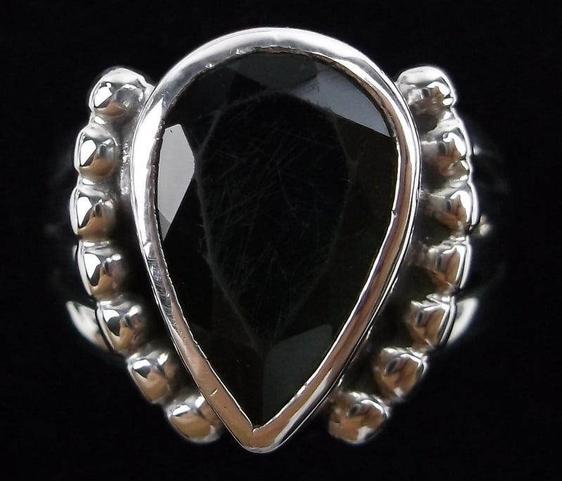 Navajo Roie Jaque Sterling Silver Emerald Ring 7.5 (1 of 3)