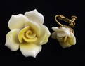 Vint Miriam Haskell Rose Brooch + 1 Earring Stunning