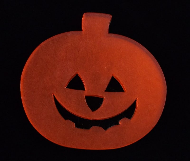 Big Mint Lucite Pumpkin Halloween Brooch 3D (1 of 2)
