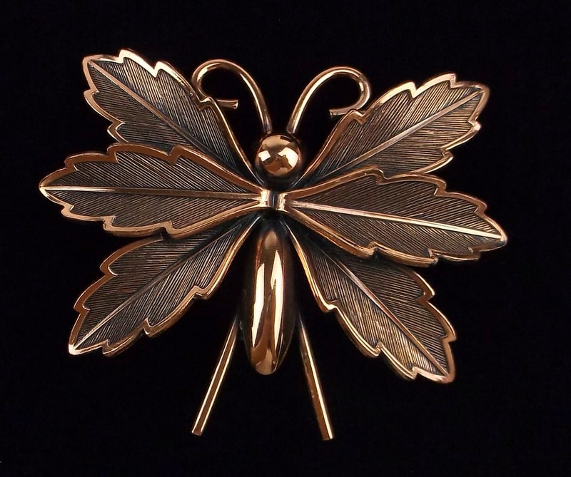 Mint Vintage 1960s Bell Copper Insect Brooch (1 of 3)