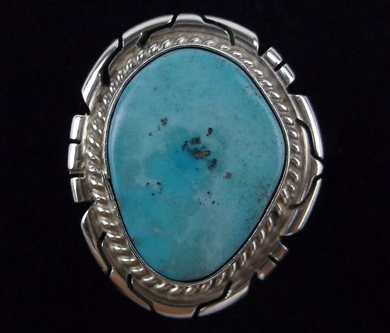 Navajo Peggy Skeets Sterling Silver Turquoise Ring 8.5 (1 of 3)
