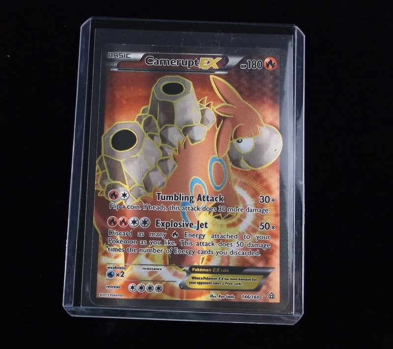 2015 Pokemon Camerupt Full Art EX Ultra R Unplayed: n This is an Unplayed Pokemon Card that went straight from pack to penny sleeve and top loader. In great condition.