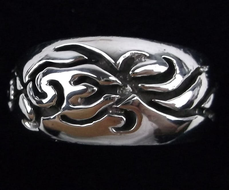 Mint Vint Thick Sterling Silver Tribal Design Ring 8.5 (1 of 3)
