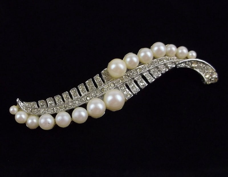 Mint Vintage 1950s Designer Rhinestone Brooch (1 of 4)