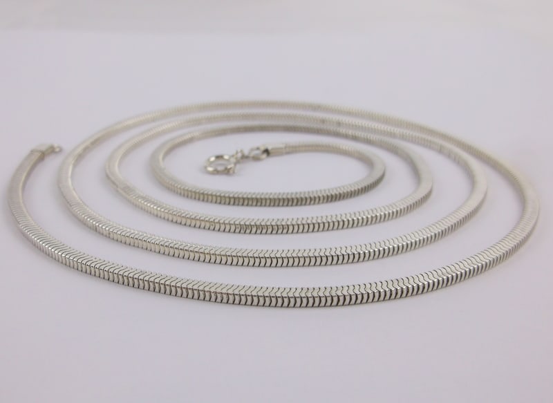 Mint Vint 1950s Heavy Sterling Silver Chain Necklace 33" (1 of 4)