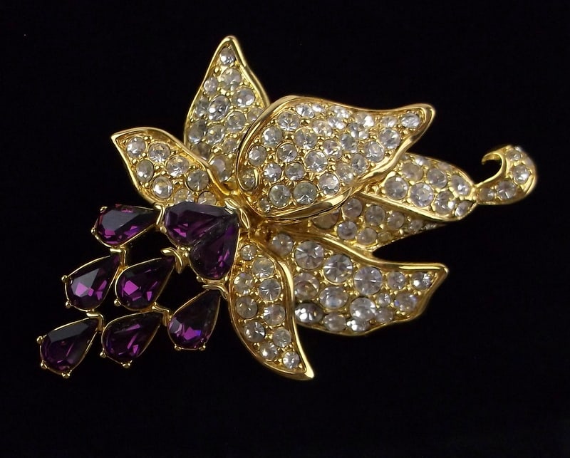Mint Vintage Nolan Miller Rhinestone Brooch Elegant (1 of 3)