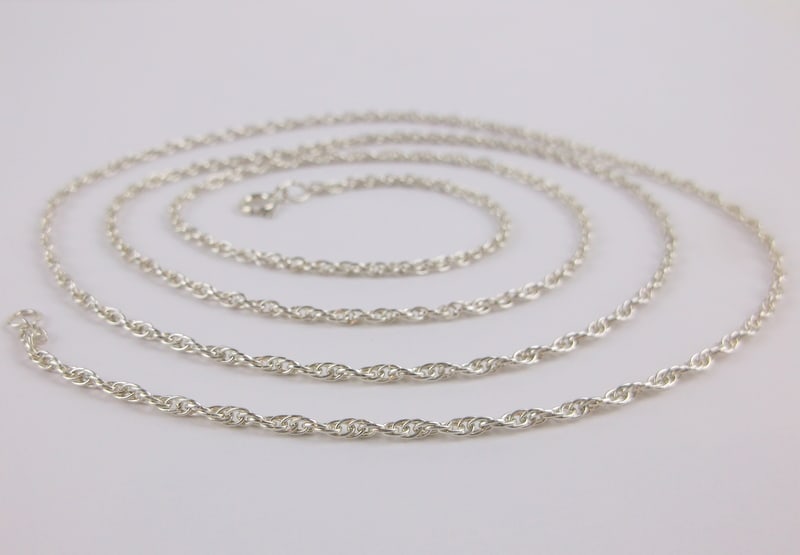 Mint Vint Sterling Silver Helix Rope Chain Necklace 30" (1 of 2)