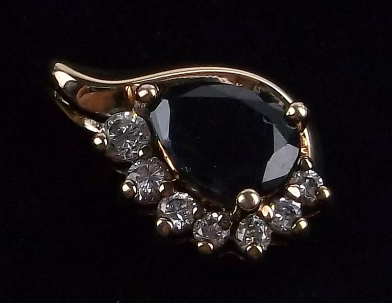 New Gold Over Sterling Silver Sapphire Pendant: Solid Sterling Silver Guaranteed, in Brand New Never Worn Condition.