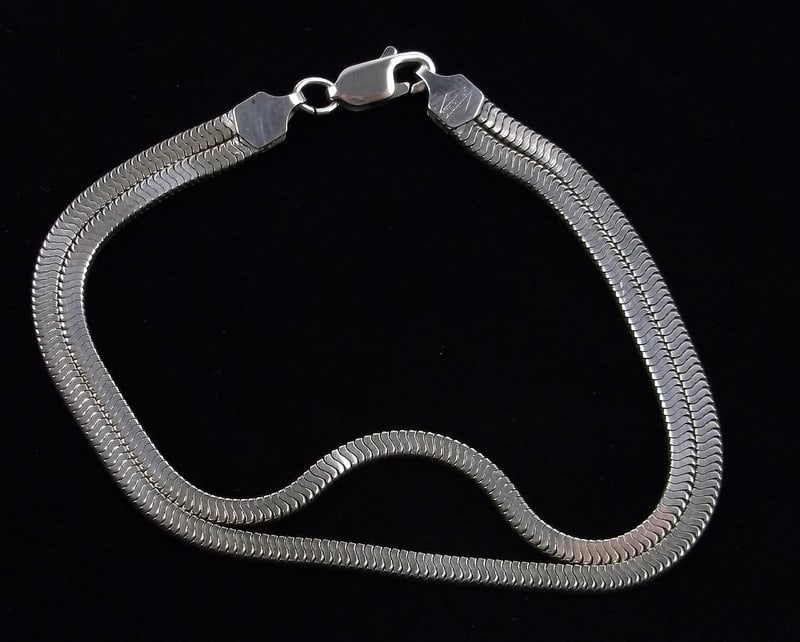 Mint Vint Heavy Thick Sterling Silver Bracelet 7.5" (1 of 3)