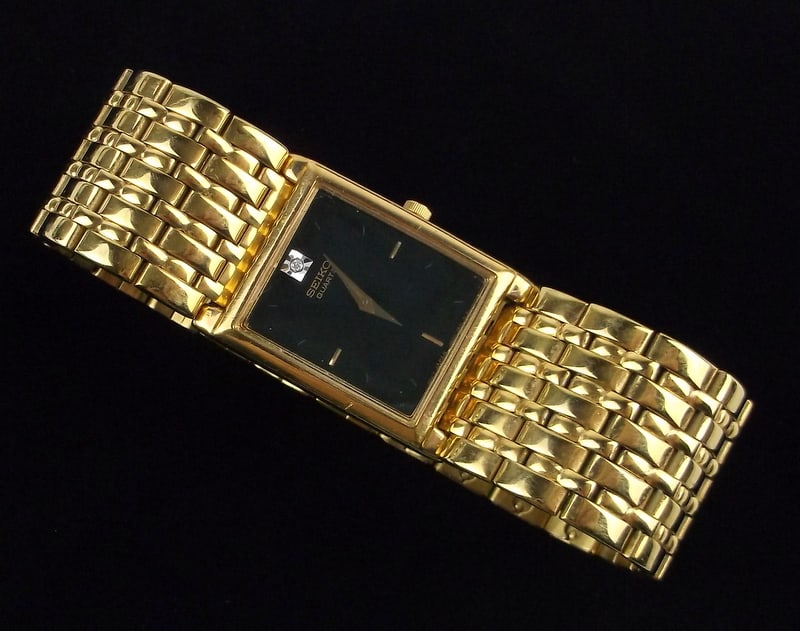 Vintage Mens Seiko Diamond Wristwatch Works Gr8: works great, nice watch