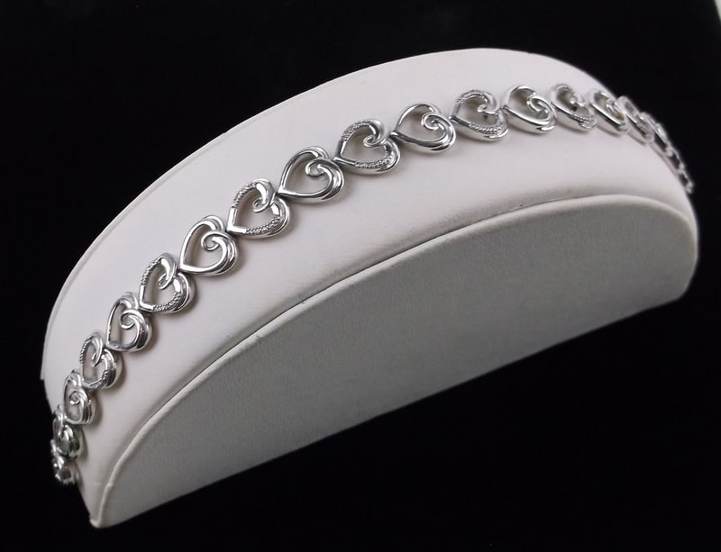 Mint Vint Sterling Silver Diamond Tennis Bracelet 7.5": Guaranteed Solid 925 Sterling Silver, in Excellent Condition
