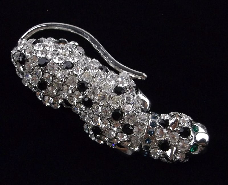 Mint Vintage Kenneth Jay Lane Rhinestone Leopard Brooch (1 of 5)