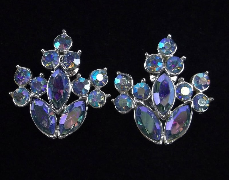 Mint Vintage 1950s Coro Craft Rhinestone Earrings: Mint Condition, In Like New Condition, Perfect
