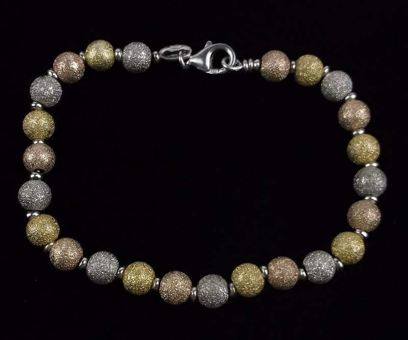 Mint Vintage Heavy Sterling Silver ball Bracelet 7.5" (1 of 2)